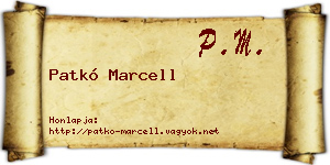 Patkó Marcell névjegykártya